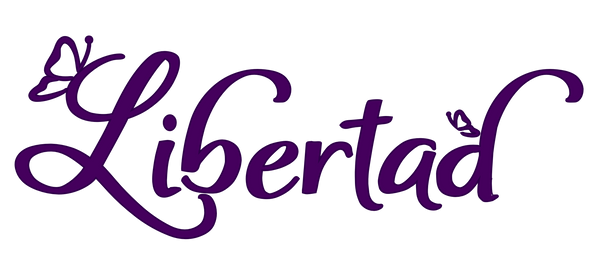 Purple 'Libertad' text on a white background