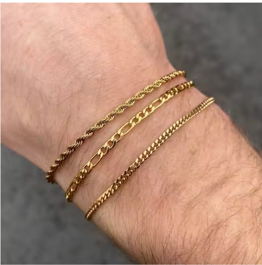 Essential Stacking Bracelet Set -Gold