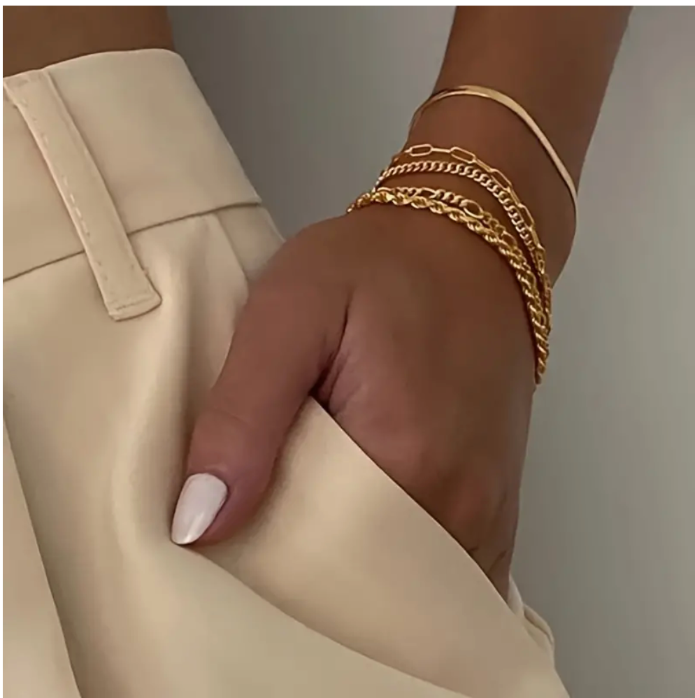 Essential Stacking Bracelet Set -Gold