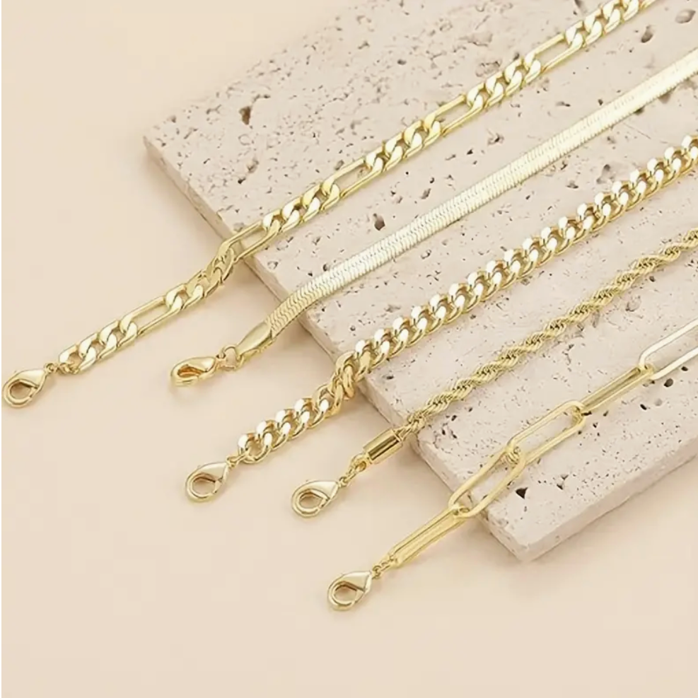 Essential Stacking Bracelet Set -Gold