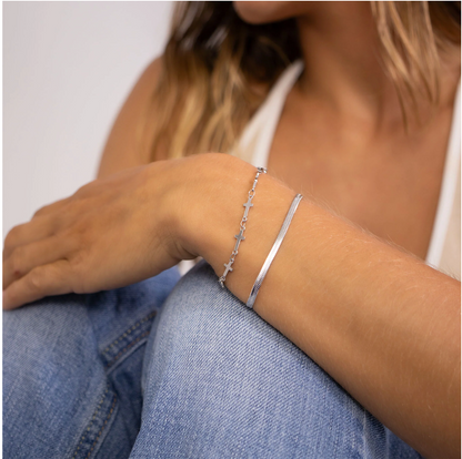 Striking Yet Subtle Herringbone Bracelet
